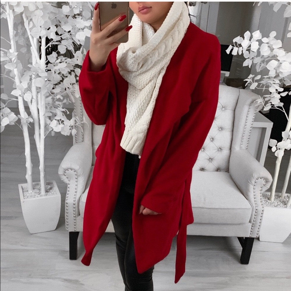 Red trench coat